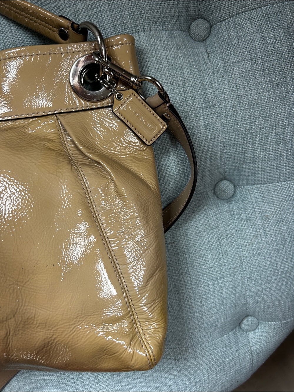 Coach Ashley Hippie F17953 Patent Leather Convertible Crossbody Bag Y2K - Picture 5 of 11